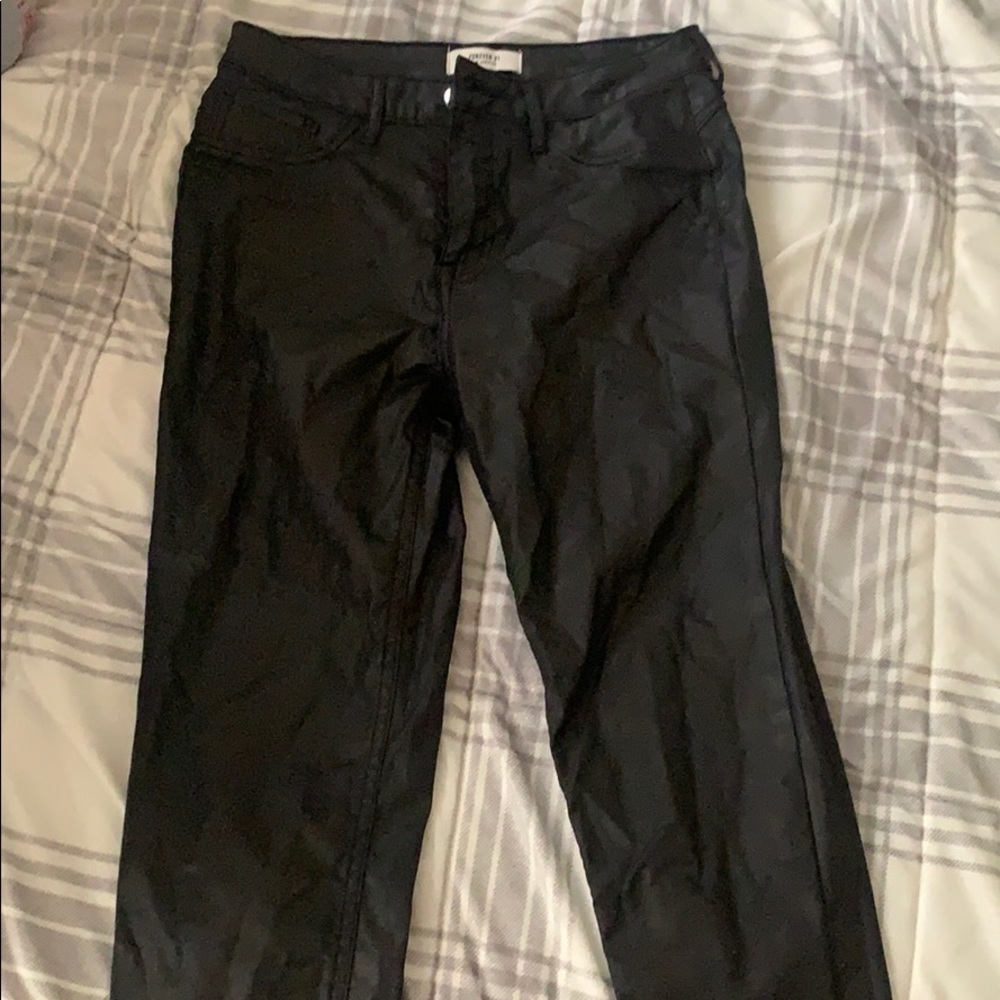 Faux leather pants